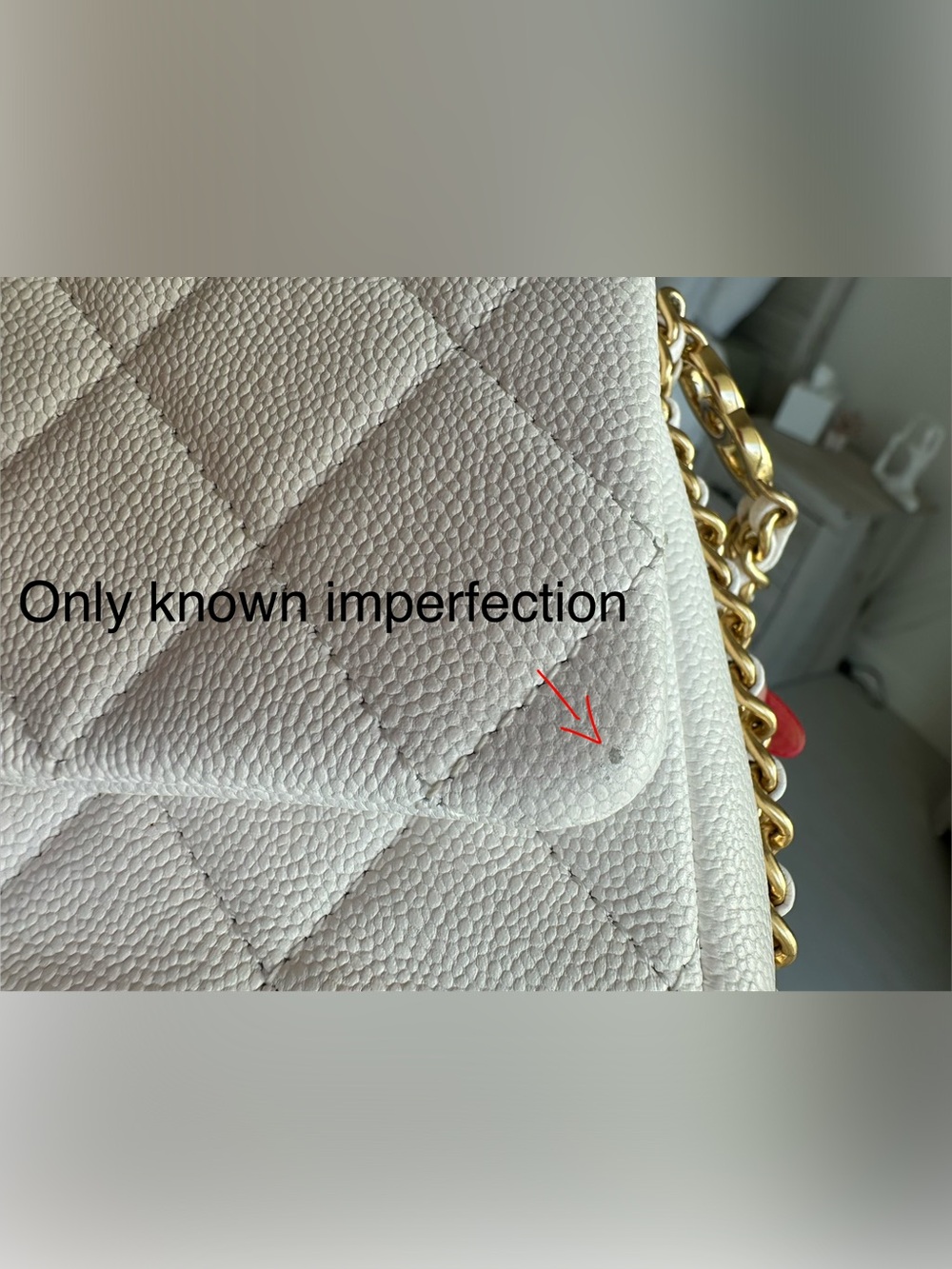 White Chanel Mini Gold Flap Bag - Picture 16 of 16